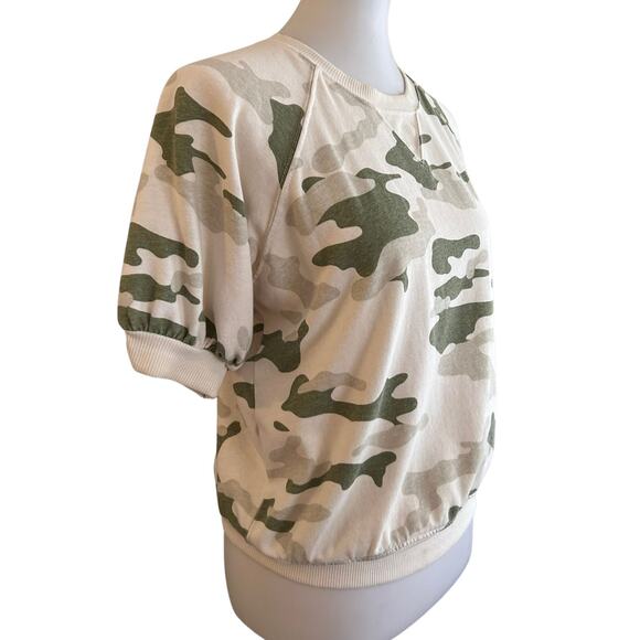 Sundry Camo Ringer Short Sleeve Sweatshirt Tee - Picture 1 of 5